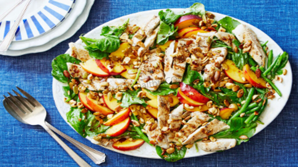 Grilled Chicken and Nectarine Salad with Honey Dressing